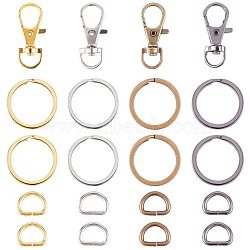 DIY Keychain Making, with Alloy Swivel Lobster Claw Clasps, Iron D Rings and Alloy Split Key Rings, Mixed Color, 82x82x27mm(DIY-PH0026-04)