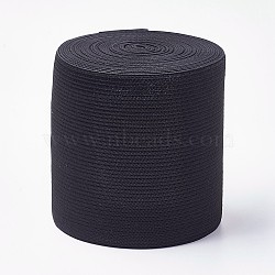 Flat Elastic Rubber Cord/Band, Webbing Garment Sewing Accessories, Black, 80x0.5mm, about 5m/roll(EC-WH0005-C-01)