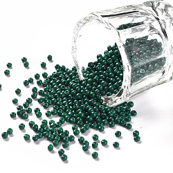 11/0 Grade A Round Glass Seed Beads, Baking Paint, Teal, 2.3x1.5mm, Hole: 1mm, about 48500pcs/pound(SEED-N001-A-1029)