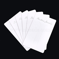 Cardboard Display Cards, Used For Hair Barrettes, Rectangle, White, 10.5x6.3x0.03cm, Hole: 7mm(CDIS-S025-40B)