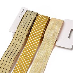 9 Yards 3 Styles Polyester Ribbon, for DIY Handmade Craft, Hair Bowknots and Gift Decoration, Ginger Color Palette, Goldenrod, 1~1-1/8 inch(25~28mm), about 3 yards/style(SRIB-A014-H05)
