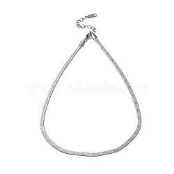 304 Stainless Steel Herringbone Chain Necklace, Stainless Steel Color, 15.98 inch(40.6cm)(NJEW-D045-10P)