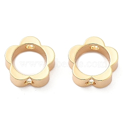 Brass Bead Frame, Flower, Real 18K Gold Plated, 8x8x3mm, Hole: 1.2mm(KK-G516-14G)