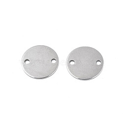 Non-Tarnish 304 Stainless Steel Connector Charms, Stamping Blank Tag, Flat Round, Stainless Steel Color, 12x1mm, Hole: 1.4mm(STAS-N095-116D-01)