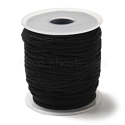 Nylon Thread, Round, Black, 2mm in diameter, about 71.08 yards(65m)/roll(NWIR-G001-2C)