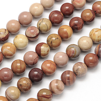 Natural Mookaite Round Bead Strands, 6mm, Hole: 1mm, about 62pcs/strand, 15.5 inch