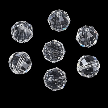 K9 Glass, Imitation Austrian Crystal Beads, Grade AAA, Faceted, Round, Clear, 10mm, Hole: 0.9~1mm