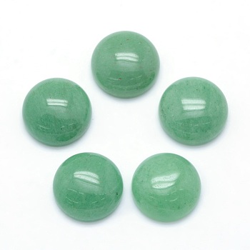 Natural Green Aventurine Cabochons, Half Round, 12x5~6mm