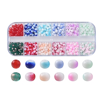 48G 12Colors 6/0 Opaque Glass Seed Beads, Round Hole, Rondelle, Mixed Color, 4~4.5x3~4mm, Hole: 0.8~1.5mm, 4G/color