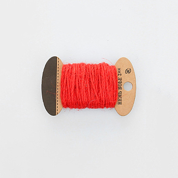Jute Cord, Jute String, Jute Twine, 3 Ply, for Jewelry Making, Red, 2mm, about 10.93 yards(10m)/board