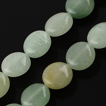Natural Green Aventurine Stone Bead Strands, Lentil, 10x5mm, Hole: 1mm, about 40pcs/strand, 15.7 inch
