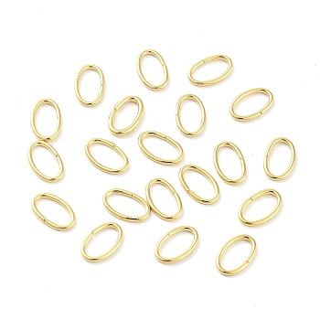 304 Stainless Steel Jump Rings, Closed Jump Rings, Oval, Real 18K Gold Plated, 5x8x0.8mm, Inner Diameter: 3.5x6.5mm