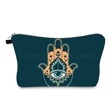 Marine Blue Rectangle Polyester Clutch Bags