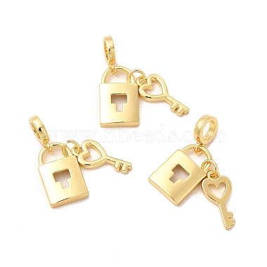Rack Plating Brass European Dangle Charms(KK-B068-17G)-2