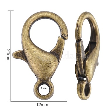 Античный бронзовый тон цинкового сплава омаров коготь застежками(X-E107-AB)-4