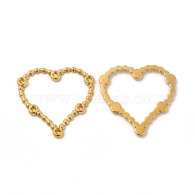 Real 18K Gold Plated Heart 304 Stainless Steel Linking Rings