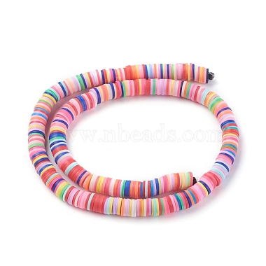 Flat Round Handmade Polymer Clay Beads(CLAY-R067-8.0mm-M1)-3