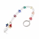 8pcs porte-clés en perles de verre galvanoplastie colorées(KEYC-JKC00399)-2