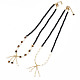 Collier pendentif pompon avec chaînes de perles de verre pour femme(NJEW-F302-03)-1