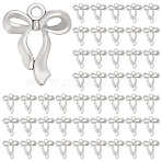 100Pcs Tibetan Style Alloy Pendants, Bowknot Charms, Antique Silver, 22x17.5x4mm, Hole: 2.5mm(FIND-ME0001-02AS)