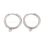 316 Stainless Steel Huggie Hoop Earring Findings, with Loop, Long-Lasting Plated, Stainless Steel Color, 23x2.5mm, Hole: 2.5mm, Pin: 1mm(EJEW-B158-01F-P)