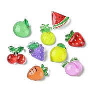 Translucent Resin Decoden Cabochons, Fruit, Mixed Shapes, Mixed Color, 9~12x7.5~10.5x2.8~3.8mm(RESI-E039-16)