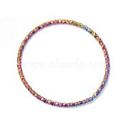 304 Stainless Steel Linking Rings, Textured, Round Ring, Rainbow Color, 24~25x1mm, Inner Diameter: 22~23mm(STAS-Z041-07RC)