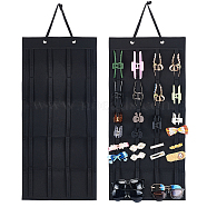 1Pc Felt Hanging Hair Claw Clip Organizer Holder for Women Girls, Wall-Hanging Butterfly Jaw Hair Clip Stand Holder for Home Wall, Door, Closet, Black, 1050mm(AJEW-BC0004-32B)