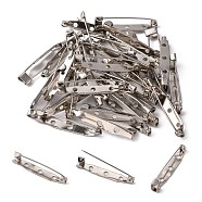 Iron Brooch Findings, Back Bar Pins, with Three Holes, Platinum, 35x6mm, Pin: 1mm, Hole: 2mm(IFIN-S526-35mm)