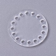 Transparent Acrylic Weaving Board, Weaving Material, for Knitting Bag, Women Bags Handmade DIY Accessories, Flat Round, Clear, 25x2mm, Hole: 2mm(DIY-WH0152-94)