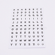 Round Alphabet Self-Adhesive Stickers, for DIY Postcards, Scrapbooking, Journal Planner, Label, White, 14x10cm, 88pcs/sheet(DIY-TAC0005-58E)