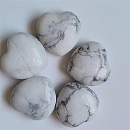 Natural Howlite Display Decorations, Home Decoration Supplies, Heart, 25x25x10mm(PW-WG37563-10)
