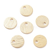 Brass Charms, Flat Round, Real 24K Gold Plated, 6x0.5mm, Hole: 1.2mm(X-KK-Y003-06E-G)