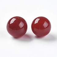 Natural Carnelian Beads, Half Drilled, Dyed & Heated, Round, 10mm, Hole: 1mm(G-K275-12-10mm)