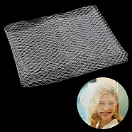 Polyester Birdcage Bridal Veil Netting, Mesh Tulle Fabric for DIY Veils Blushers Fascinators, White, 16-1/2~17-3/4 inch(420~450mm)(AJEW-WH0471-103B-02)