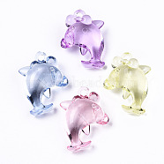Transparent Acrylic Pendants, Dolphin, Mixed Color, 38x28x15mm, Hole: 4mm, about 75pcs/500g(TACR-T005-25)