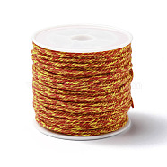 Cotton Braid Thread, with Spool, Round, Coral, 1.2mm, about 21.87 Yards(20m)/Roll(OCOR-B003-01A-20)