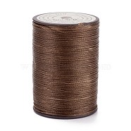 Flat Waxed Polyester Thread String, Micro Macrame Cord, for Leather Sewing Stitching, Saddle Brown, 0.8~0.9x0.3mm, about 109.36 Yards(100m)/Roll(YC-D004-01-019)