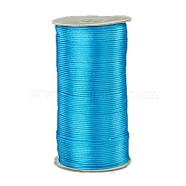Eco-Friendly 100% Polyester Thread, Rattail Satin Cord, for Chinese Knotting, Beading, Jewelry Making, Dark Turquoise, 2mm, about 250yards/roll(228.6m/roll), 750 feet/roll(NWIR-G014-365)