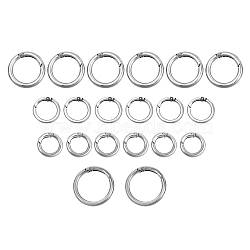 20Pcs 4 Sizes Alloy Spring Gate Rings, Cadmium Free & Lead Free, O Rings, Platinum, 24.5~41x4~5mm(AJEW-SZ0001-35P)