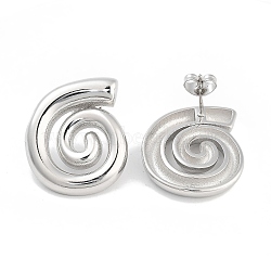 Vortex 304 Stainless Steel Stud Earrings for Women, Stainless Steel Color, 23.5x22mm(EJEW-L283-098P)