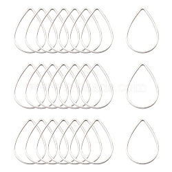 Brass Links, teardrop, Silver Color Plated, about 11mm wide, 16mm long, 1mm thick(X-EC03111x16mm-S)