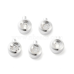 Brass Crimp Beads, Column, 925 Sterling Silver Plated, 4x3x2mm, Hole: 0.9mm(KK-G479-06S)