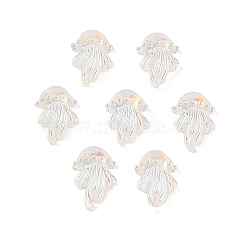 Luminous Resin Decoden Cabochons, Glow in the Dark Jellyfish, White, 11x7x3mm(RESI-K039-01E)