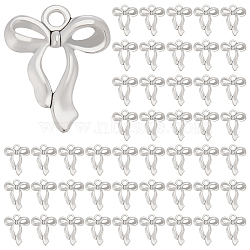 100Pcs Tibetan Style Alloy Pendants, Bowknot Charms, Antique Silver, 22x17.5x4mm, Hole: 2.5mm(FIND-ME0001-02AS)