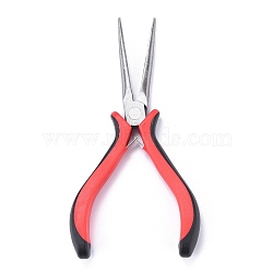 Carbon Steel Jewelry Pliers, Long Chain Nose Pliers(Needle Nose Pliers), Polishing, Gunmetal, 150mm(PT-S032)