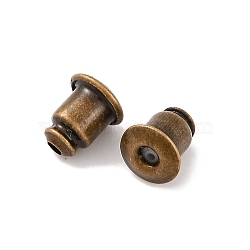 Brass Ear Nuts, Earring Backs, Plated with Brass Outside, Lead Free and Nickel Free, Antique Bronze, 5x5mm(X-KK-EC028-AB-FF)