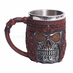 Resin Cup, with 304 Stainless Steel, Owl, Packing: 130x120x172mm(PW-WG217A8-01)