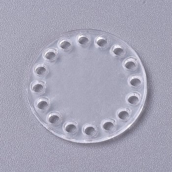 Transparent Acrylic Weaving Board, Weaving Material, for Knitting Bag, Women Bags Handmade DIY Accessories, Flat Round, Clear, 25x2mm, Hole: 2mm