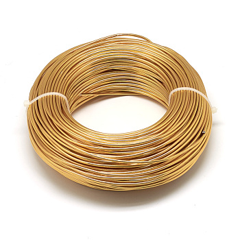 Round Aluminum Wire, Bendable Metal Craft Wire, Flexible Craft Wire, for Beading Jewelry Doll Craft Making, Goldenrod, 20 Gauge, 0.8mm, 300m/500g(984.2 Feet/500g)